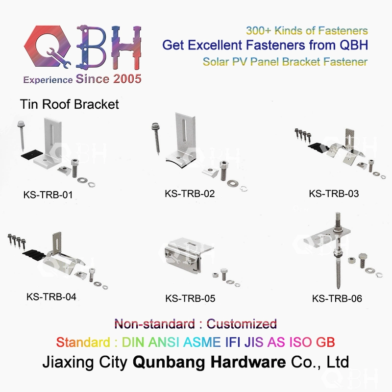 10%off Qbh Hot-Selling Standard &amp; Customized General-Purpose PV Photovoltaic Bracket Tin Roof Aluminum Alloy Solar Bracket Fastener and Stamping Accessories