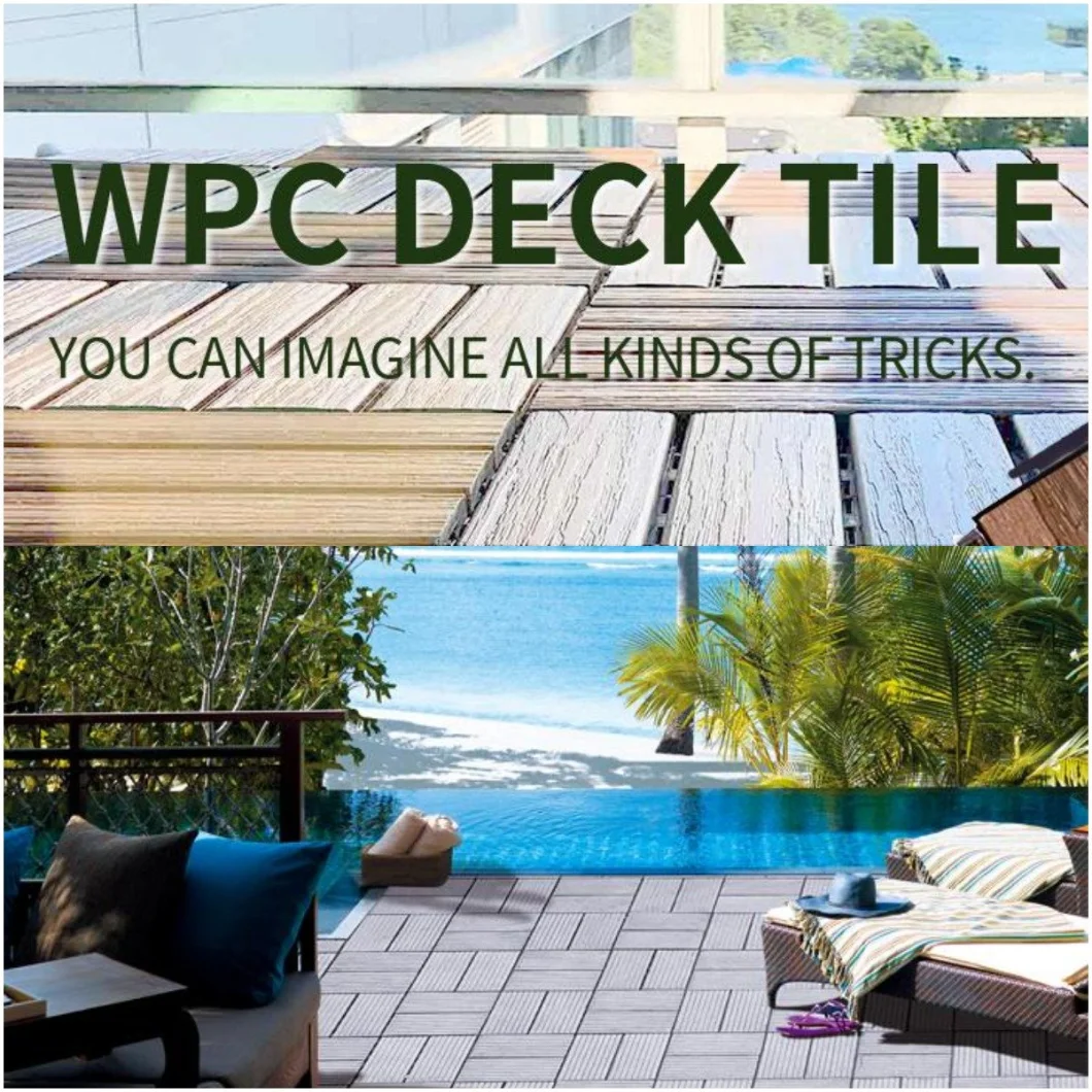 Hollow or Solid Wood Grain WPC DIY Decking Tile for Plank