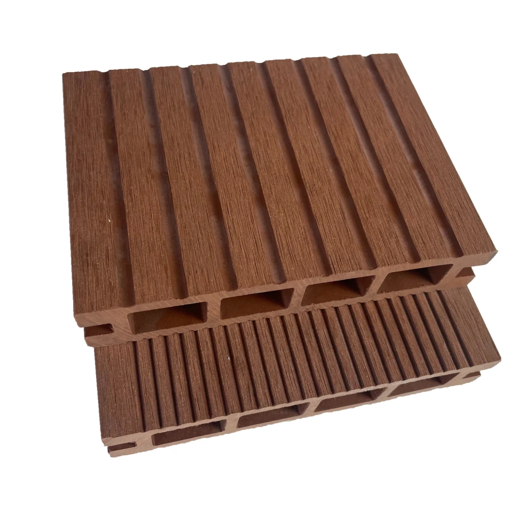 Outdoor Floor Tile WPC Flooring Wood Texture Solid Decking WPC DIY Interlock Deck Tile