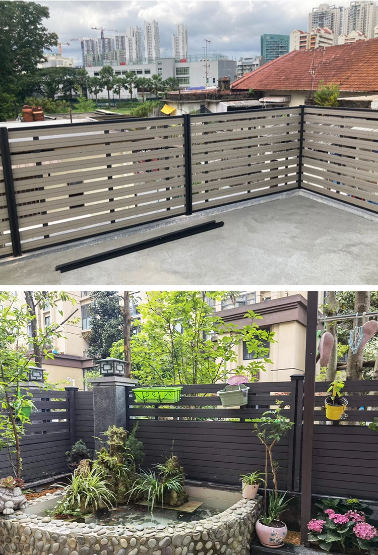 Easy Install WPC Fencing Trellis Low Maintenance Wood Plastic Composite Fence Panel Aluminum/WPC Post Fencing