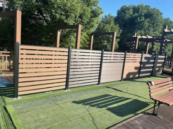 Easy Install WPC Fencing Trellis Low Maintenance Wood Plastic Composite Fence Panel Aluminum/WPC Post Fencing