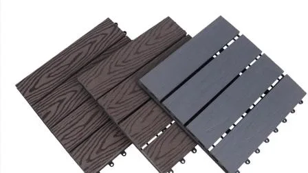 3D Online Deep Embossing DIY Floor Roof Tiles Hollow WPC Interlocking Deck Tiles