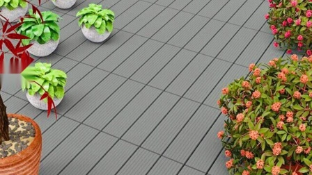 Non-Slid Anti-Fade Easy Installation DIY Decking Floor LED Light Board Hollow or Solid DIY WPC Tiles Exterior Tiles for Deck